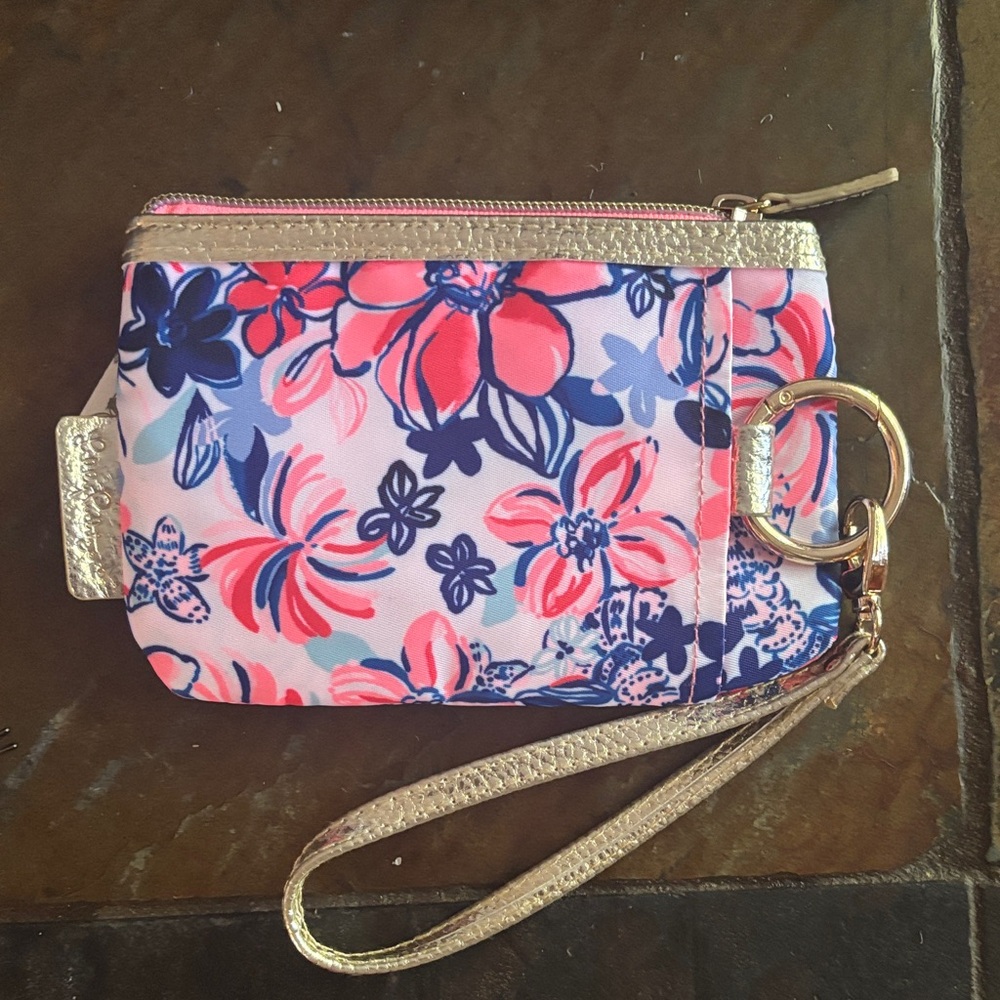 Lily Pulitzer - Floral Wristlet Clutch - Pink and Blue